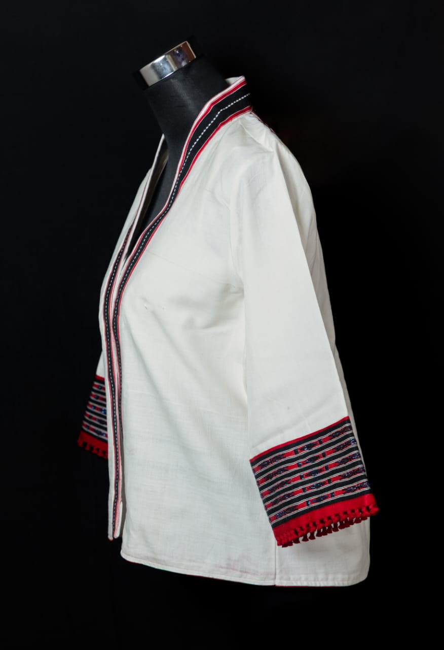 JACKET STYLE BLOUSE WITH TRADITIONAL KARBI MOTIF